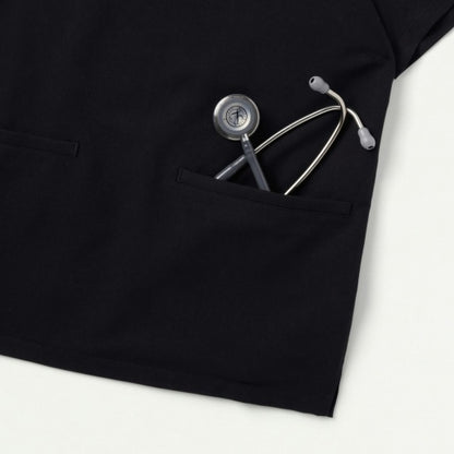 ULTRAlast W10015 Women's Helia Slim Notched V-Neck Scrub Top Black
