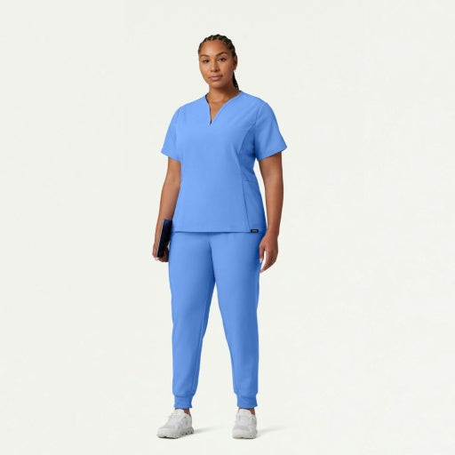 ULTRAlast W10003 Women's Calix Fit & Flare Scrub Top Ceil Blue