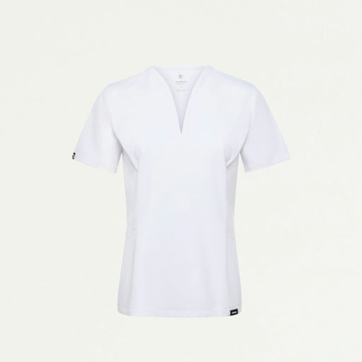 ULTRAlast W10003 Women's Calix Fit & Flare Scrub Top White