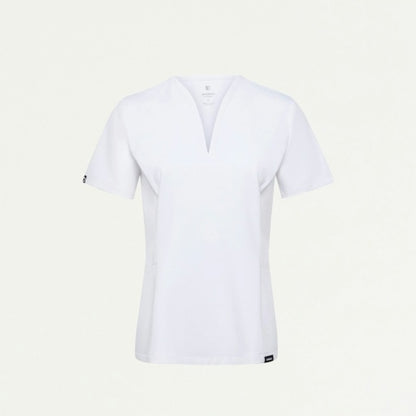 ULTRAlast W10003 Women's Calix Fit & Flare Scrub Top White