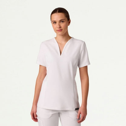 ULTRAlast W10003 Women's Calix Fit & Flare Scrub Top White