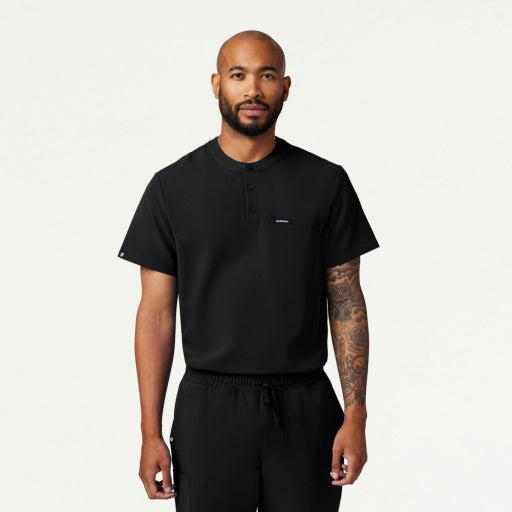 ULTRAlast M10003 Men's Reeve Henley Scrub Top Black