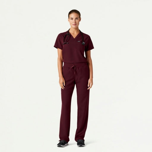ULTRAlast W10001 Women's Rhena 1-Pocket Scrub Top Burgundy