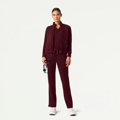 Hybrid Fleece W60018 Women's Cloud Hybrid Fleece Bomber Jacket Burgundy