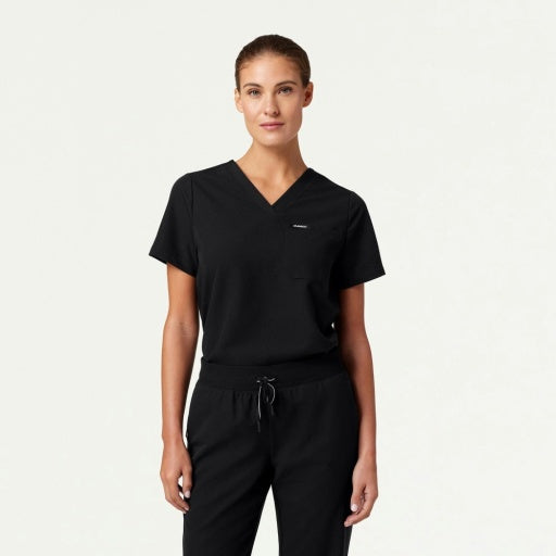 ULTRAlast W10001 Women's Rhena 1-Pocket Scrub Top Black