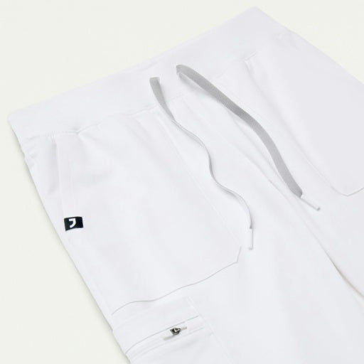 ULTRAlast W120001 Women's Xenos Cargo Knit Waist Scrub Pants White