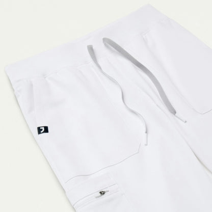 ULTRAlast W120001 Women's Xenos Cargo Knit Waist Scrub Pants White