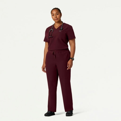 ULTRAlast W10001 Women's Rhena 1-Pocket Scrub Top Burgundy