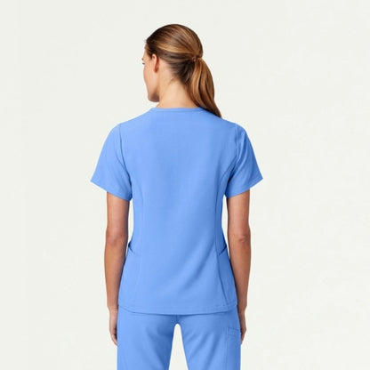 ULTRAlast W10003 Women's Calix Fit & Flare Scrub Top Ceil Blue