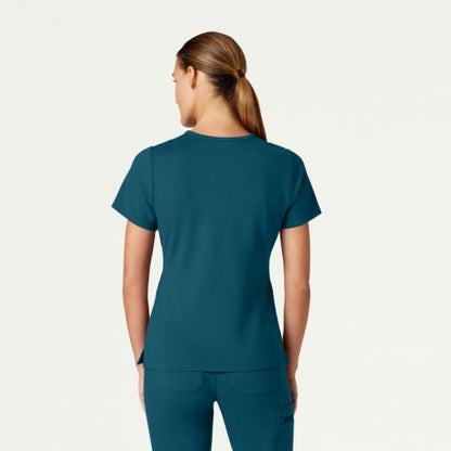 ULTRAsoft W30003 Women's Cesi Slim Scrub Top Caribbean Blue