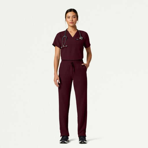 ULTRAlast W20004 Women's Kerr 365 High Waisted Scrub Pants Burgundy