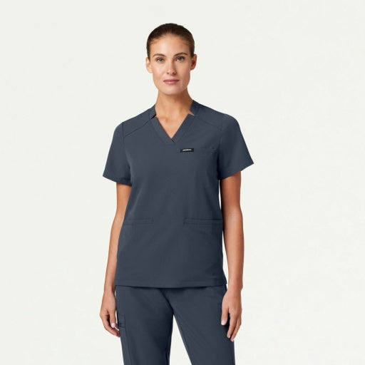 ULTRAlast W10002 Women's Helia Notched V-Neck Scrub Top Carbon Gray