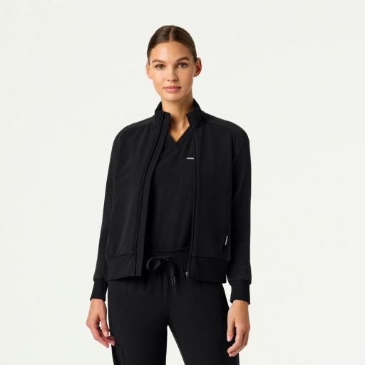 Hybrid Fleece W60018 Women's Cloud Hybrid Fleece Bomber Jacket Black