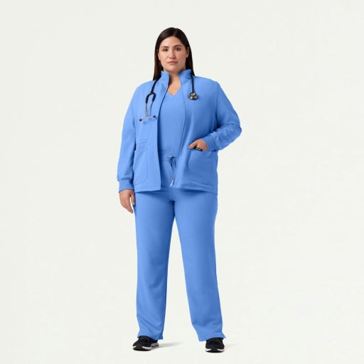 ULTRAlast W60001 Women's Ceri 6-Pocket Scrub Jacket Ceil Blue