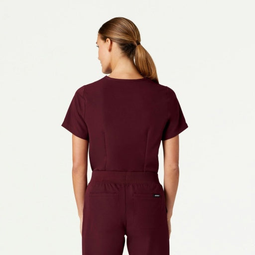 ULTRAlast W10001 Women's Rhena 1-Pocket Scrub Top Burgundy