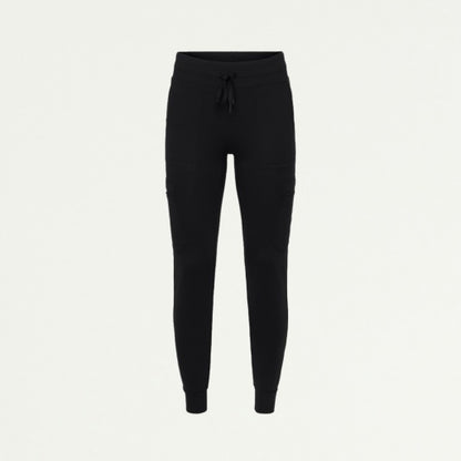 ULTRAsoft W40002 Women's Kait 10-Pocket Skinny Scrub Joggers Black