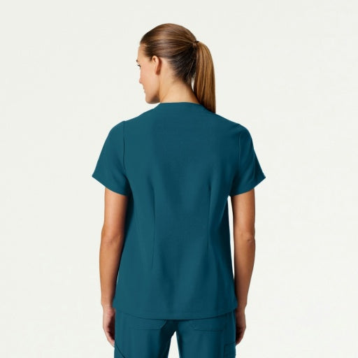 ULTRAlast W10002 Women's Helia Notched V-Neck Scrub Top Caribbean Blue