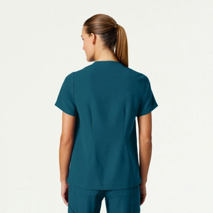 ULTRAlast W10002 Women's Helia Notched V-Neck Scrub Top Caribbean Blue