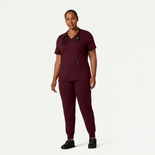 ULTRAsoft W40001 Women's Rubi Slim Scrub Joggers Burgundy