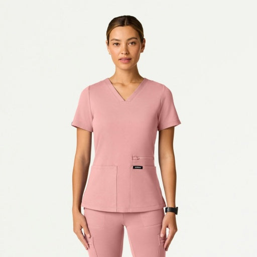 ULTRAsoft W30014 Women's Kass Slim 4-Pocket Scrub Top Mauve