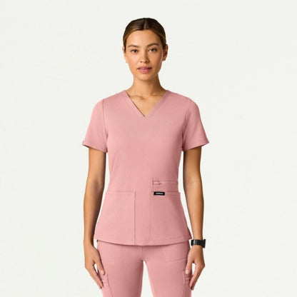 ULTRAsoft W30014 Women's Kass Slim 4-Pocket Scrub Top Mauve