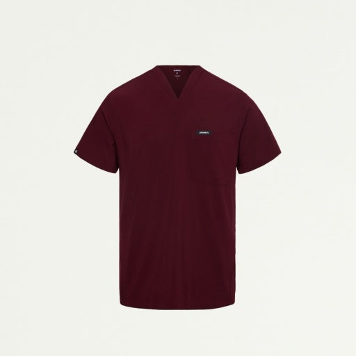 ULTRAlite M10013 Men's Bron 3-Pocket Scrub Top Burgundy