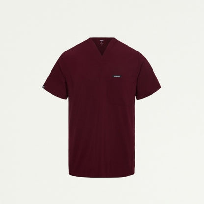 ULTRAlite M10013 Men's Bron 3-Pocket Scrub Top Burgundy