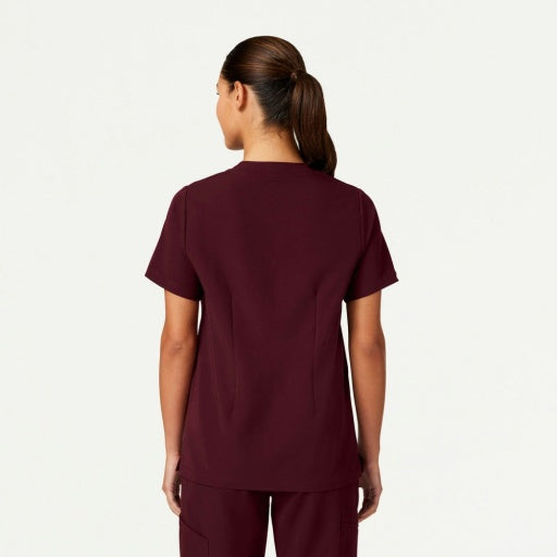 ULTRAlast W10002 Women's Helia Notched V-Neck Scrub Top Burgundy