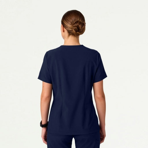 ULTRAlite W10040 Women's Rhena Slim 1-Pocket Scrub Top Midnight Navy