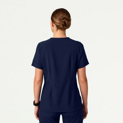 ULTRAlite W10040 Women's Rhena Slim 1-Pocket Scrub Top Midnight Navy