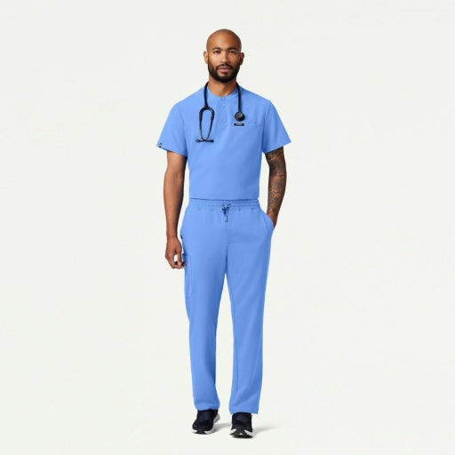 ULTRAlast M10003 Men's Reeve Henley Scrub Top Ceil Blue