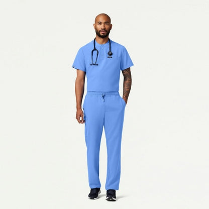 ULTRAlast M10003 Men's Reeve Henley Scrub Top Ceil Blue