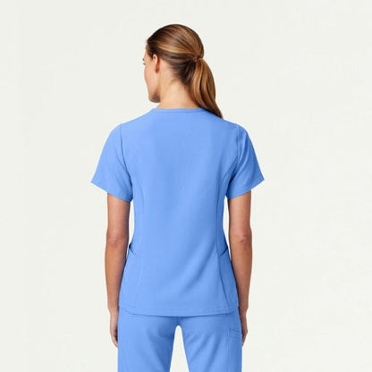 ULTRAlast W10003 Women's Calix Fit & Flare Scrub Top Ceil Blue