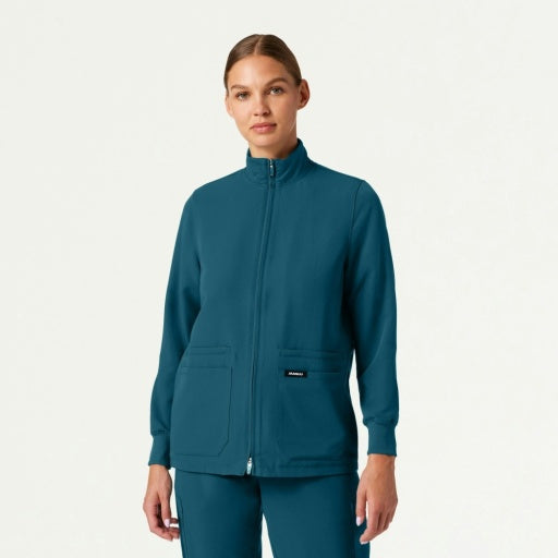 ULTRAlast W60001 Women's Ceri 6-Pocket Scrub Jacket Caribbean Blue