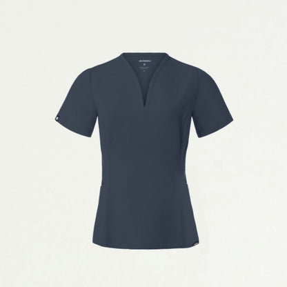 ULTRAlast W10003 Women's Calix Fit & Flare Scrub Top Carbon Gray