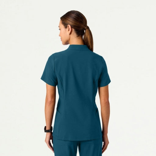 ULTRAlite W10039 Women's Aria Fit & Flare Scrub Top Caribbean Blue