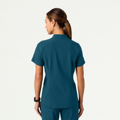 ULTRAlite W10039 Women's Aria Fit & Flare Scrub Top Caribbean Blue