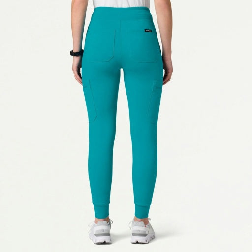 ULTRAsoft W40002 Women's Kait 10-Pocket Skinny Scrub Joggers Teal