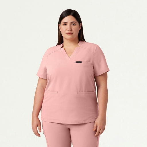 ULTRAlast W10002 Women's Helia Notched V-Neck Scrub Top Mauve