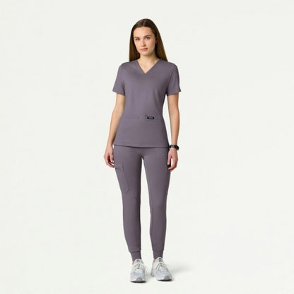ULTRAsoft W30003 Women's Cesi Slim Scrub Top Titanium