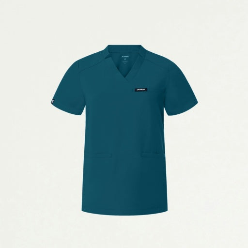 ULTRAlast W10002 Women's Helia Notched V-Neck Scrub Top Caribbean Blue