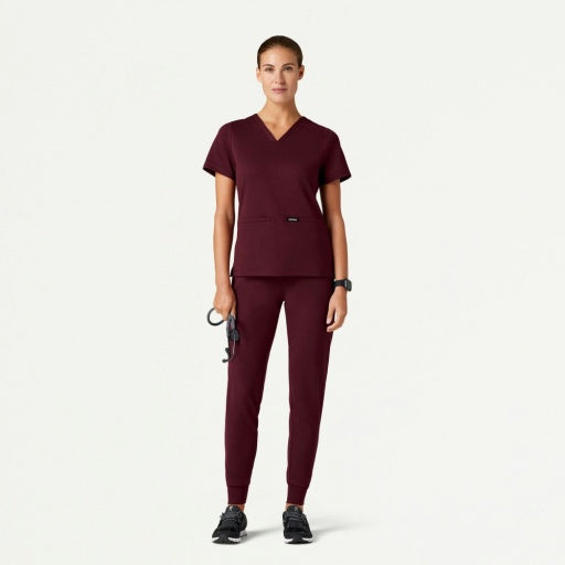 ULTRAsoft W30003 Women's Cesi Slim Scrub Top Burgundy