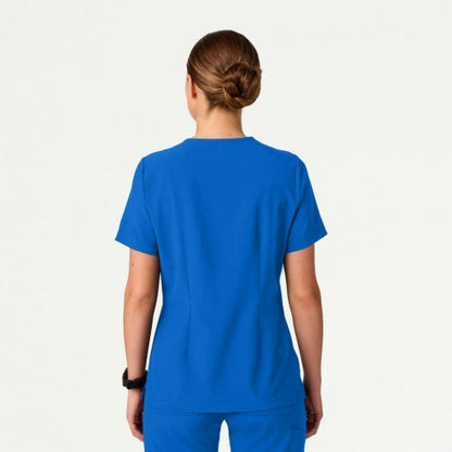 ULTRAlite W10040 Women's Rhena Slim 1-Pocket Scrub Top Royal Blue