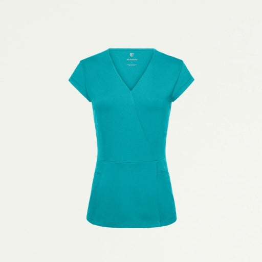 ULTRAsoft W210001 Women's Isla Mock-Wrap Scrub Top Teal