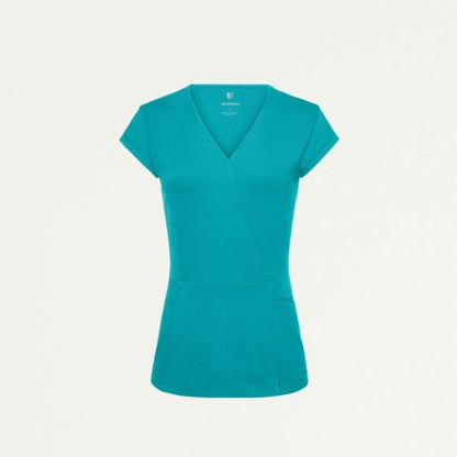 ULTRAsoft W210001 Women's Isla Mock-Wrap Scrub Top Teal