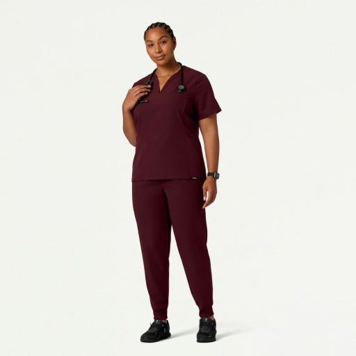 ULTRAlast W20003 Women's Silex Slim Knit-Waist Scrub Joggers Burgundy
