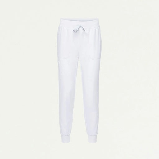 ULTRAlast W120002 Women's Silex Slim Knit-Waist Scrub Joggers White