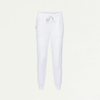 ULTRAlast W120002 Women's Silex Slim Knit-Waist Scrub Joggers White