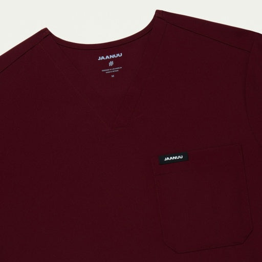 ULTRAlite M10013 Men's Bron 3-Pocket Scrub Top Burgundy