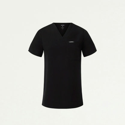 ULTRAlast W10013 Women's Rhena Slim 1-Pocket Scrub Top Black